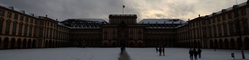 Mannheim Castle in the snow